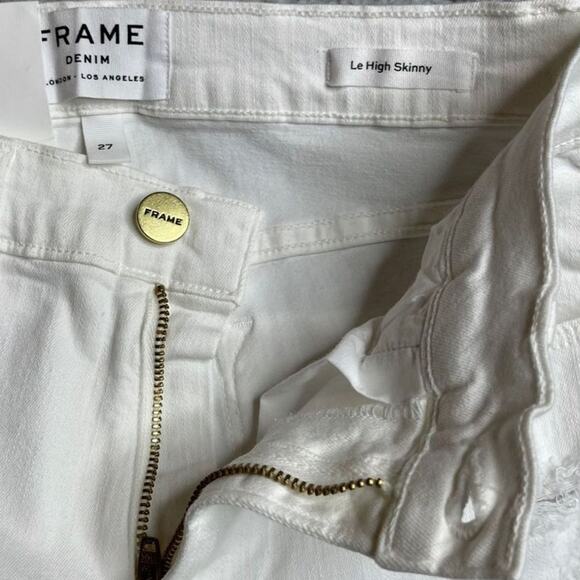 Frame Denim Womens Lehigh Skinny Fit Distressed Frayed‎ Hems Jeans Size 27 New - Picture 9 of 12